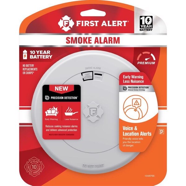 First Alert First Alert 10 Year Voice and Location Battery-Powered Photoelectric Smoke Detector 1 pk 1046755 - main